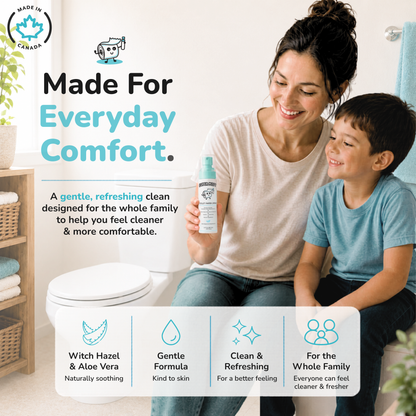 Super Mist Toilet Paper Spray – Upgrade Your Toilet Paper into a Gentle, Cleansing Wipe | Soothing Formula with Witch Hazel & Aloe Vera | Travel-Friendly SUPER MIST